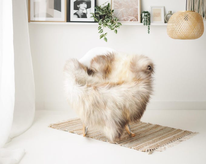 Real Icelandic Sheepskin Rug Scandinavian Home Decor Sofa Sheepskin throw Chair Cover Natural Sheep Skin Rugs Brown #IS167