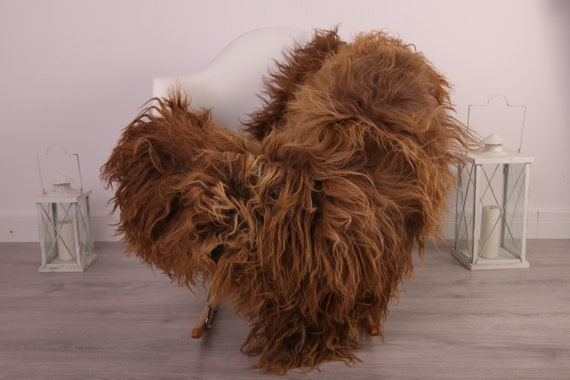 Real Icelandic Sheepskin Rug Scandinavian Decor Sofa Sheepskin throw Chair Cover Natural Sheep Skin Rugs Brown Blanket Fur Rug #kefisl16