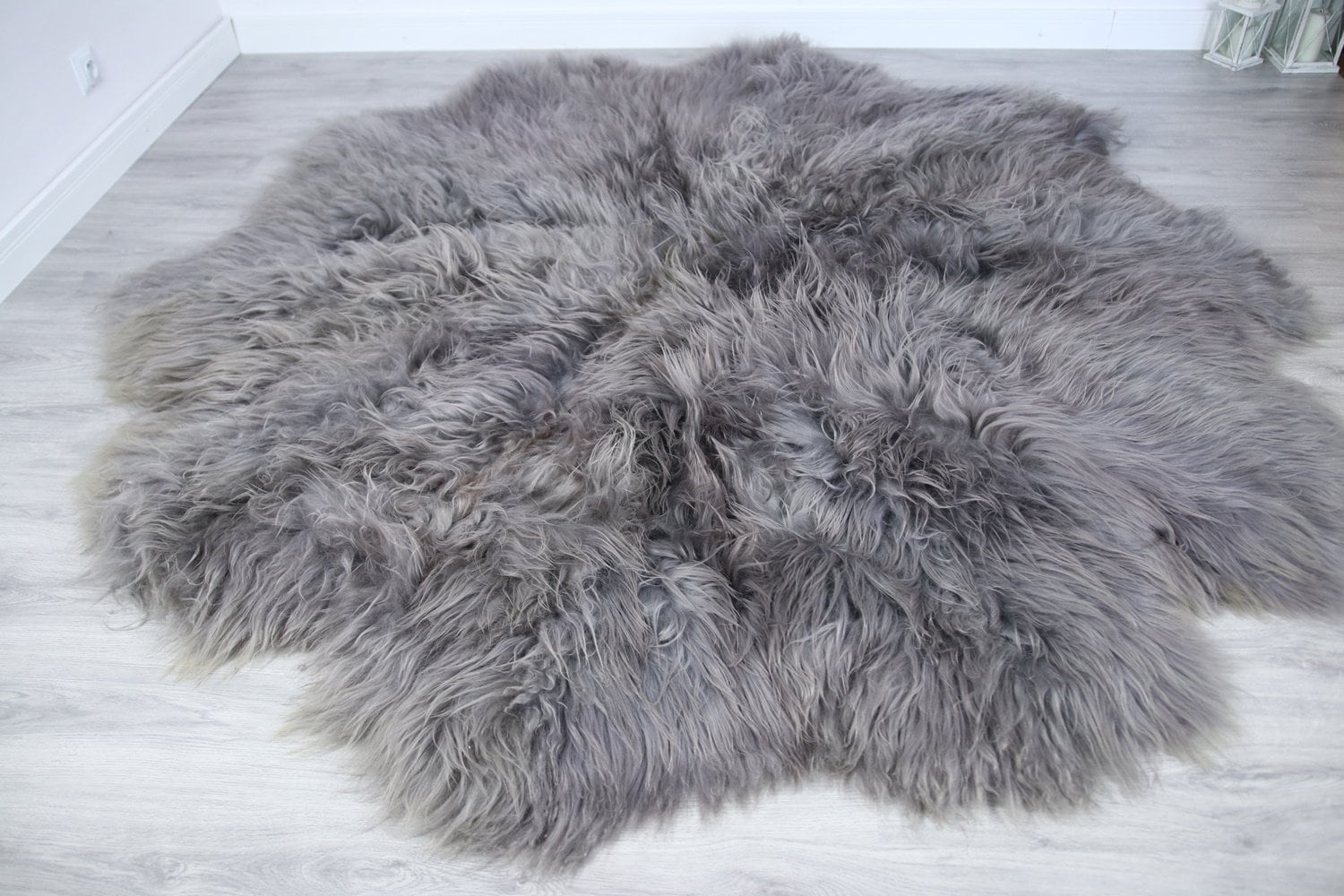 Luxurious Gray Sheepskin Real Fur Throw Real Fur Blanket Sheepskin
