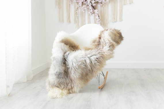 Real Sheepskin Rug Shaggy Rug Chair Cover Scandinavian Home Sheepskin Throw Sheep Skin Brown White Sheepskin Home Decor Rugs #herdwik235