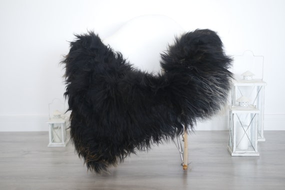 Real Icelandic Sheepskin Rug Scandinavian Decor Sofa Sheepskin throw Chair Cover Natural Sheep Skin Rugs Black Blanket Fur Rug #isleb16
