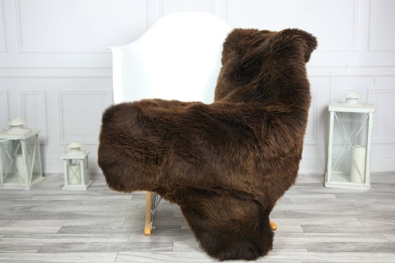 Sheepskin Rug | Real Sheepskin Rug | Shaggy Rug | Chair Cover | Sheepskin Throw | Brown Sheepskin | CHRISTMAS DECOR | #2HER11