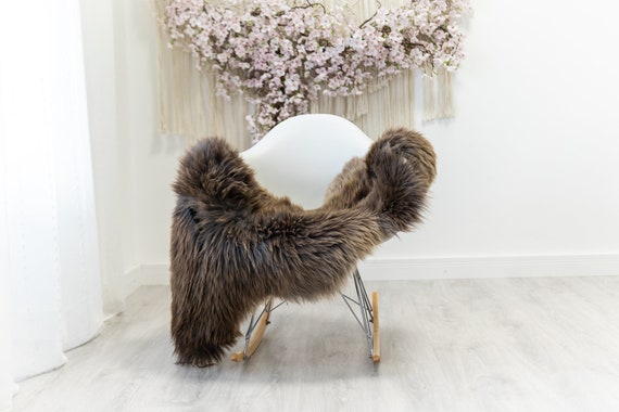 Real Sheepskin Merino Rug Shaggy Rug Chair Cover Sheepskin Throw Sheep Skin Sheepskin Home Decor Rugs Blanket Brown #herdwik180