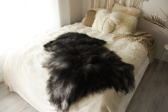 Real Icelandic Sheepskin Rug Scandinavian Decor Sofa Sheepskin throw Chair Cover Natural Sheep Skin Rugs Black Gray Fur Rug #Islbeau38