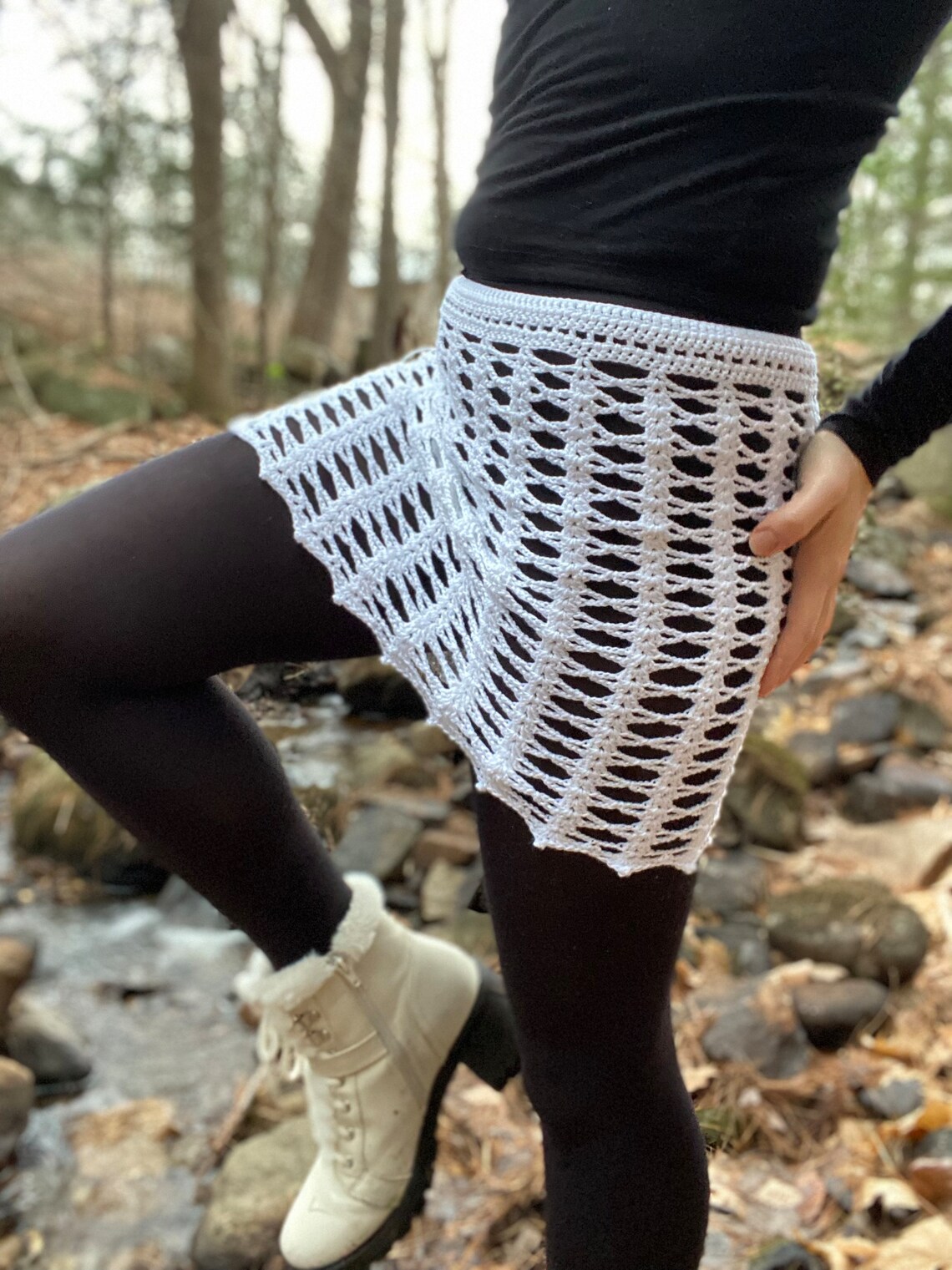 Crochet Lace Trimmed Skirt