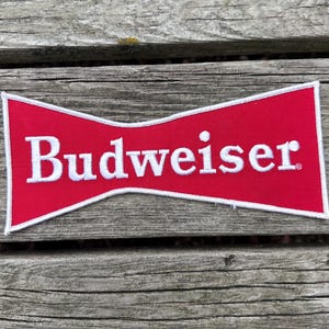 Vintage large 9” Budweiser bow tie patch. 04261067
