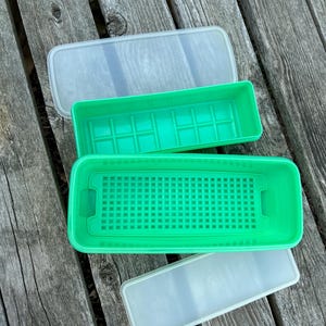 Tupperware Jadite - Juego de recipientes rectangulares para verduras (42289865)