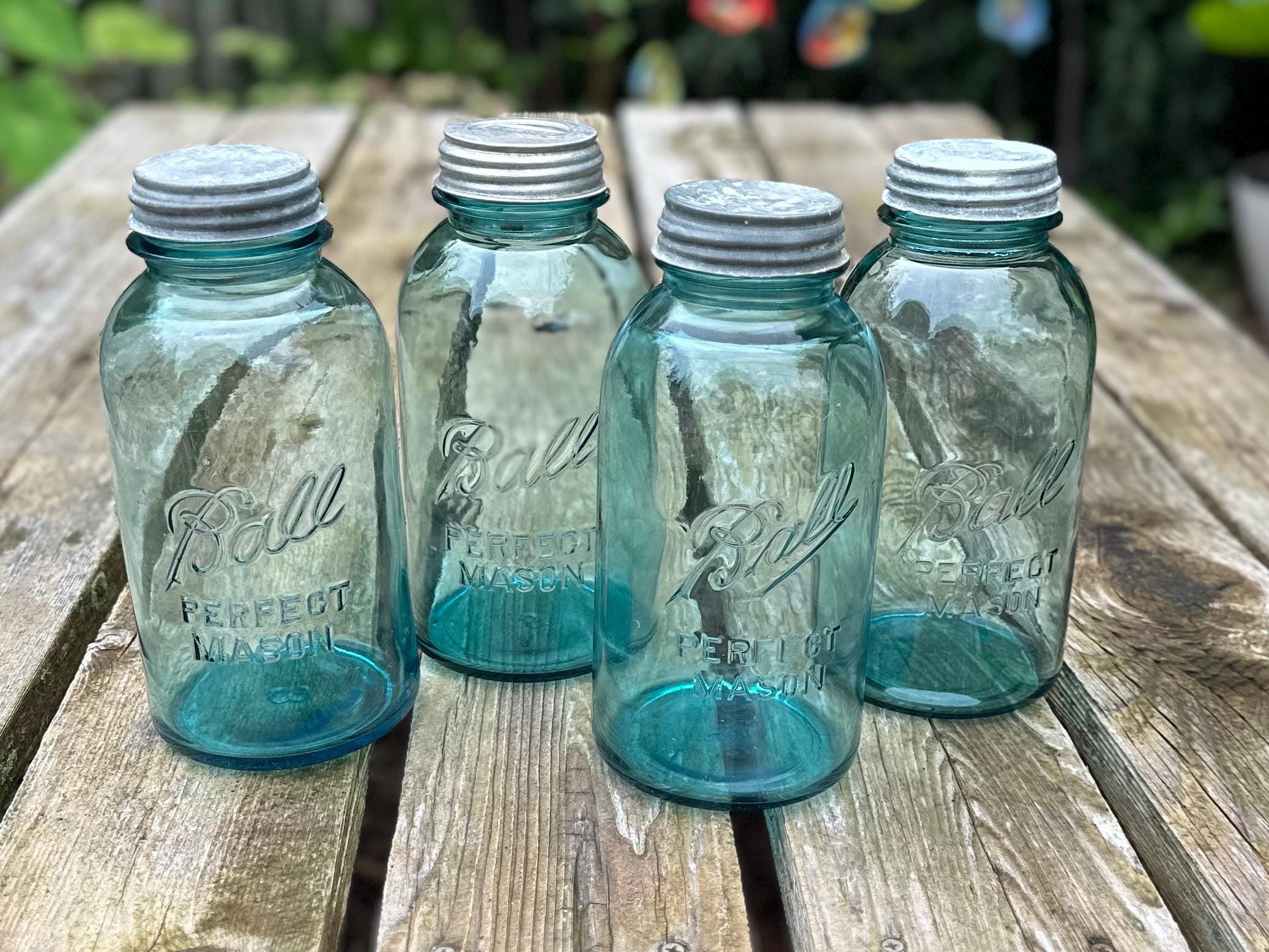 Blue 1920s Numbered Mason Jar - Etsy