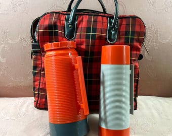 Kit De Pique-nique Vintage Thermos King Seeley – Bleu, Américain, Pour Camping Et Randonnée