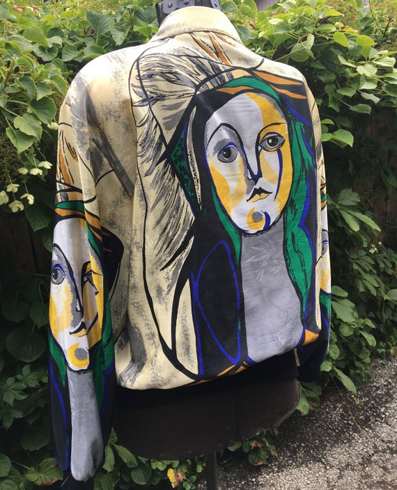 1980s jacket with face / shoulder pads jacket / sh