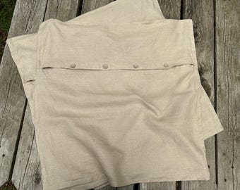 Set of three 26” vintage linen Ikea throw pillow covers beige   052687887