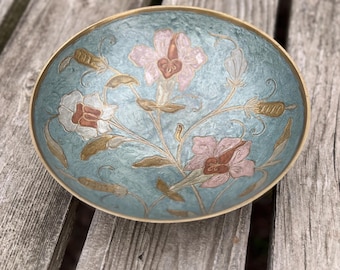 Messing und Emaille Cloisonne Iris Blumenschale India 062679887