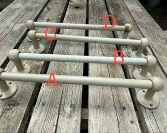 Antique gray 20” cast iron enamel towel bar rack rail vintage bathroom fixture   062645064