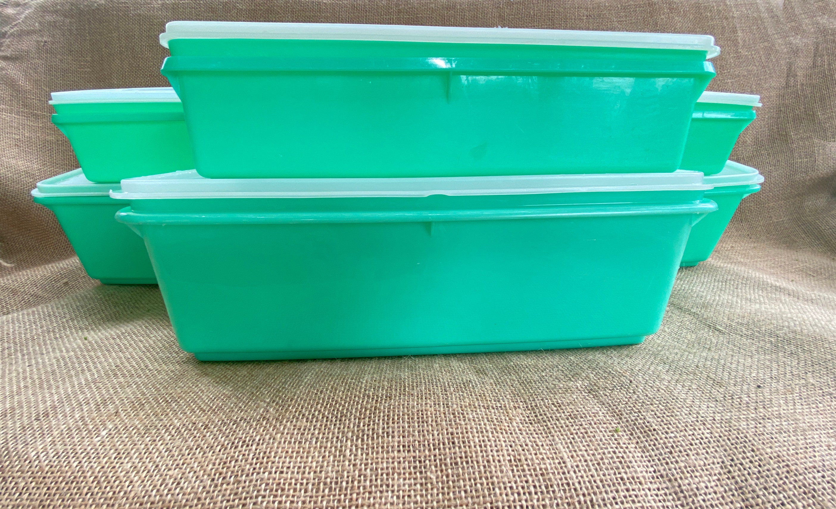 Vintage Tupperware Storage Jadite Green Tupperware Container Set 