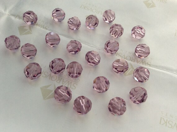 100 pieces Swarovski Element 5000 5mm Round Ball Beads Crystal LIGHT AMETHYST