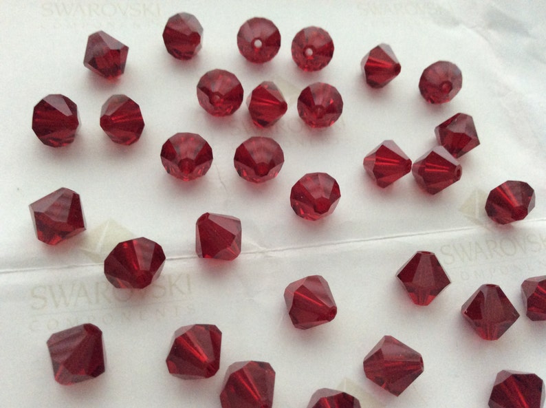 Swarovski 5301 Crystal Siam Bicone Faceted Beads 3mm 4mm 5mm 8mm image 1