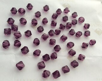 Swarovski #5301 Crystal Amethyst Bicone Faceted Beads 4mm 5mm 6mm 10mm