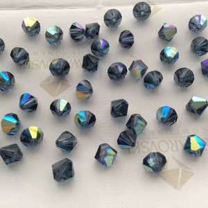 Swarovski #5301 Crystal Montana Blue AB Bicone Faceted Beads 4mm 5mm 6mm