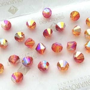 Swarovski #5301 Crystal Fire Opal AB Bicone Faceted Beads 4mm 6mm 8mm