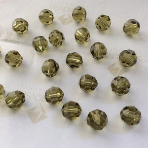 Swarovski 5000 Crystal Khaki Round Ball Faceted Beads 6mm 8mm image 2