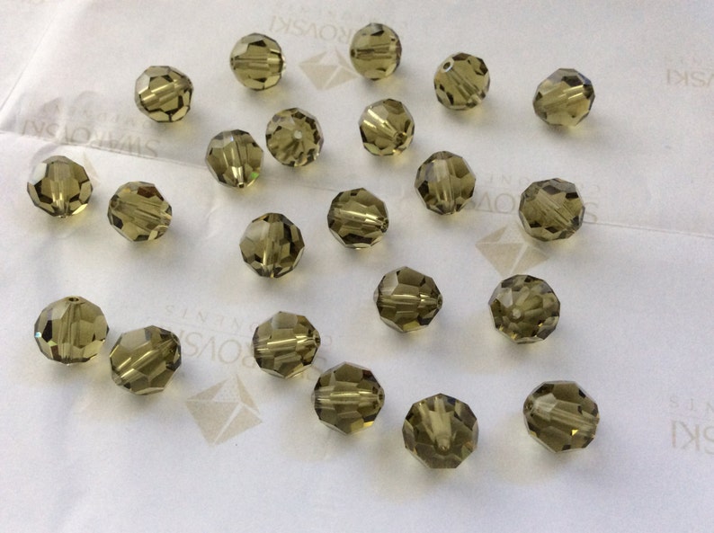 Swarovski 5000 Crystal Khaki Round Ball Faceted Beads 6mm 8mm image 2