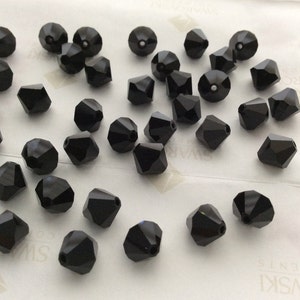 Swarovski #5301 Crystal Jet Black Bicone Faceted Beads 6mm 8mm 10mm 12mm