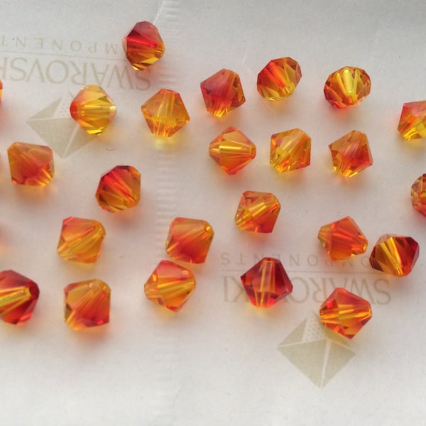 Swarovski #5301 Crystal Fire Opal Bicone Faceted Beads 5mm 6mm 8mm