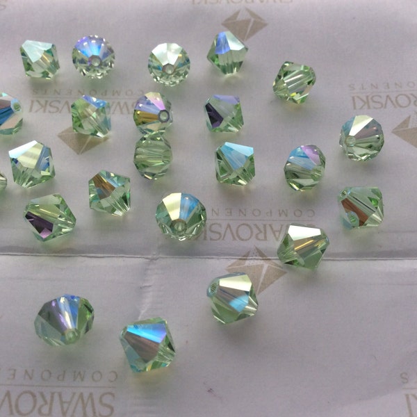 Swarovski #5301 Crystal Chrysolite AB Bicone Faceted Beads 4mm 5mm 8mm