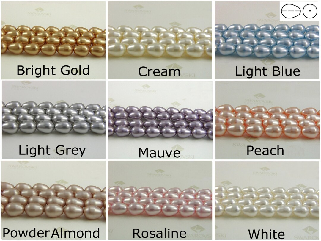 Primo 5821 Pearl Crystal Beads - 11x8mm Birne/Pear Shape - Choose Your Color!