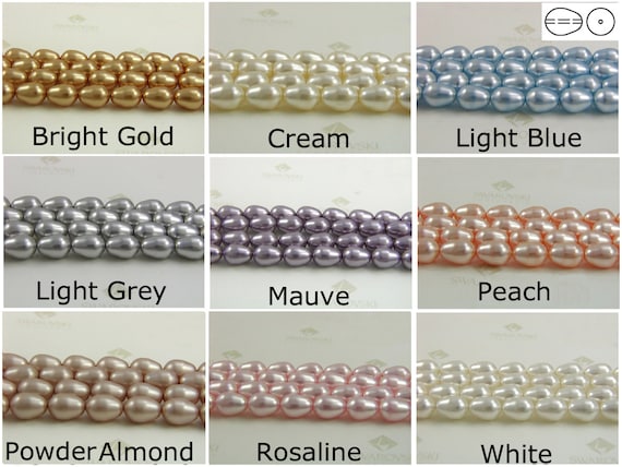 Swarovski Crystal Beads Teardrop Pearl 5821 Grey 11x8mm Package of 10