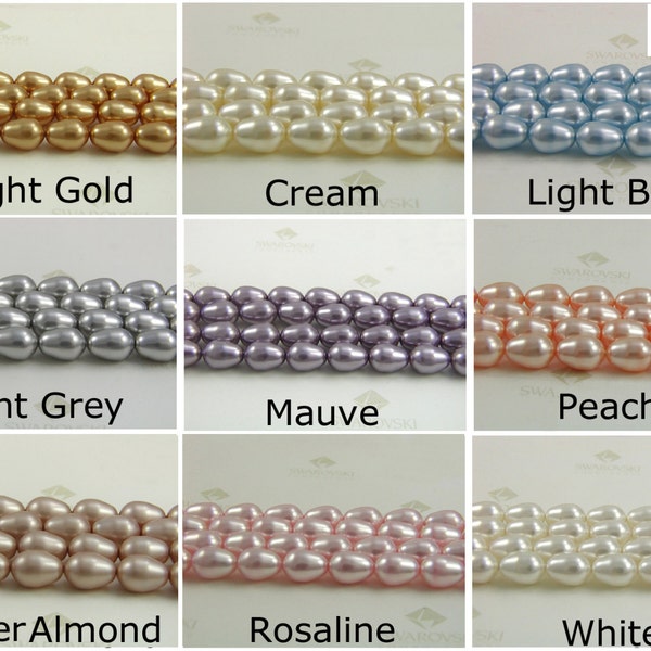 10 pieces Swarovski #5821 11x8mm Crystal Pearls Tear Drop Beads CHOOSE COLORS