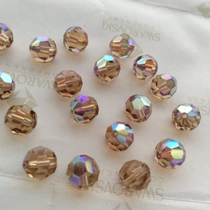 Swarovski #5000 Crystal Light Colorado Topaz AB Round Ball Faceted Beads 4mm 5mm 6mm 8mm 10mm