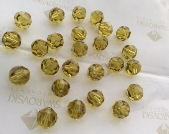 Swarovski #5000 Crystal Lime Round Ball Faceted Beads 6mm 8mm