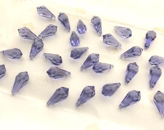 12 pieces Swarovski #6000 11x5.5mm Crystal Tanzanite Teardrop Faceted Pendant Beads