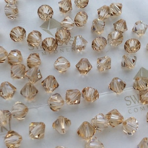 Swarovski 5301 Crystal Golden Shadow Bicone Faceted Beads 3mm 4mm 5mm 6mm image 1