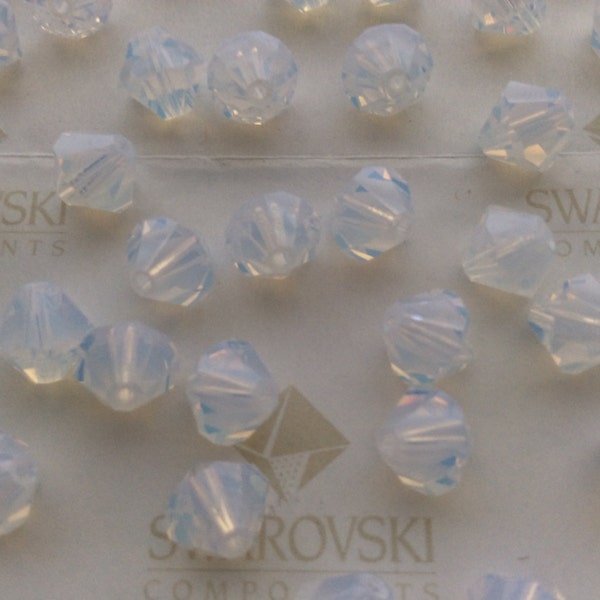Swarovski #5301 Crystal White Opal Bicone Faceted Beads 4mm 5mm 6mm