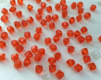 Swarovski #5301 Crystal Red Topaz Bicone Faceted Beads 4mm 6mm