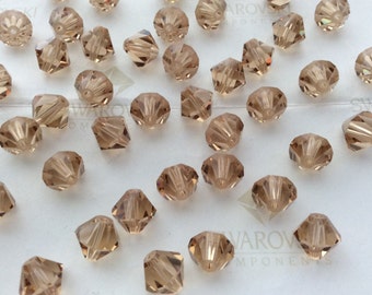 Swarovski #5301 Crystal Light Colorado Topaz Bicone Faceted Beads 3mm 4mm 6mm 8mm