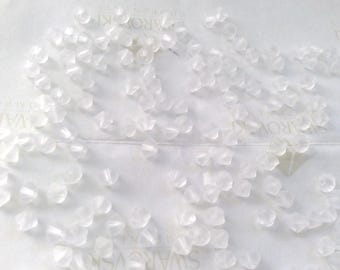 100 pieces Vintage Swarovski #5301 4mm Crystal Mat-Finish Bicone Faceted Beads