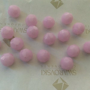 30 pieces Swarovski #5000 6mm Crystal Rose Alabaster Round Ball Faceted Beads