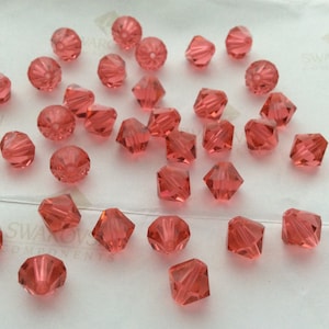 Swarovski #5301 Crystal Padparadscha Bicone Faceted Beads 4mm 6mm 8mm