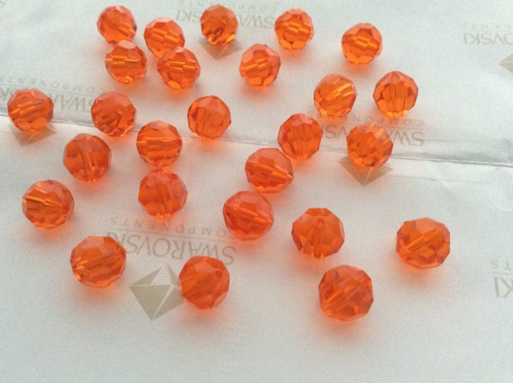 SIAM 20 PCS SWAROVSKI® Crystal Round Beads,Article #5000 8MM RED
