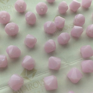 Swarovski #5301 Crystal Rose Alabaster Bicone Faceted Beads 4mm 6mm 8mm
