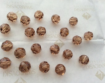 Swarovski #5000 Crystal Colorado Topaz Round Ball Faceted Beads 4mm 6mm 8mm