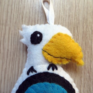 Eagle archery, kawaii keychain, in a target, in felt, handmade, archery lover gift image 8