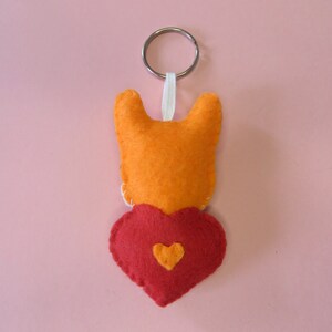Corgi keychain, cute dog, in felt, handmade, dog lover gift image 6