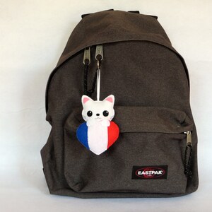 Porte-clef chat, peluche chat kawaii, dans un drapeau français, en feutrine, fait main, supporters français, jeux olympiques Paris 2024 image 8