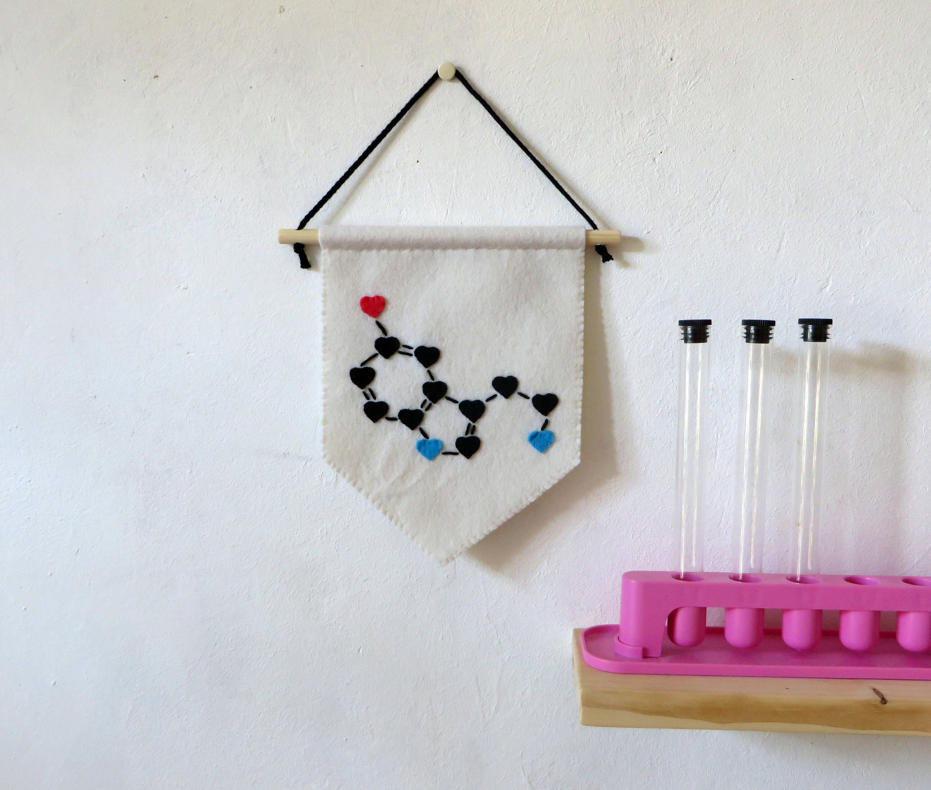 Fanion Molécule de Sérotonine, Décoration Murale Thème Science, Formule Chimique, en Feutrine, Fait 