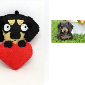 Dachshund keychain dog gift for owner cute in felt image 9