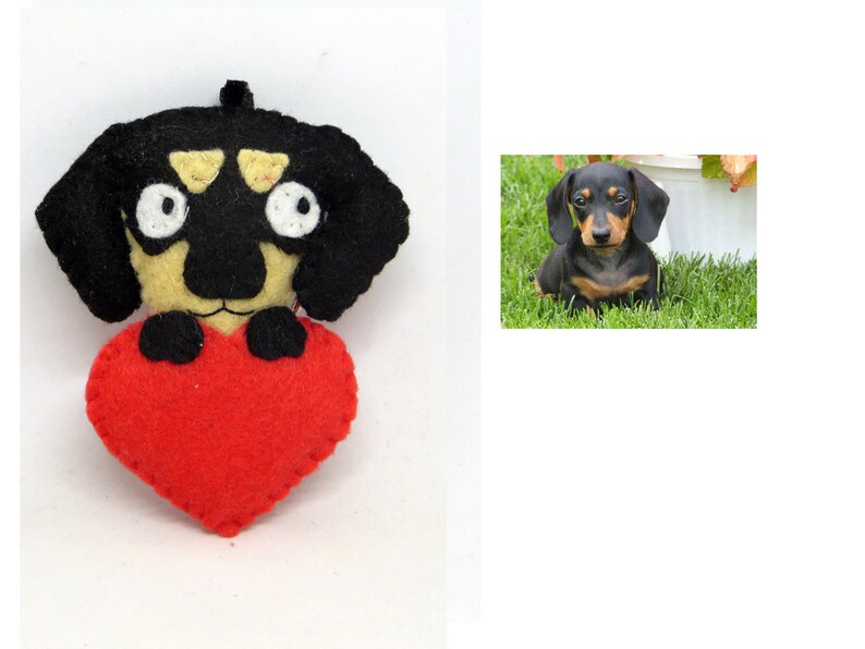 Dachshund keychain, dog gift for owner, cute, in felt, handmade, dog mom gift image 9